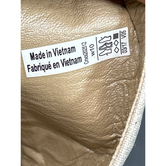 Dual Crocs Comfort Beige Wedge Sandals Size 10 Open Toe Slip-On Womens Shoes - Picture 6 of 8